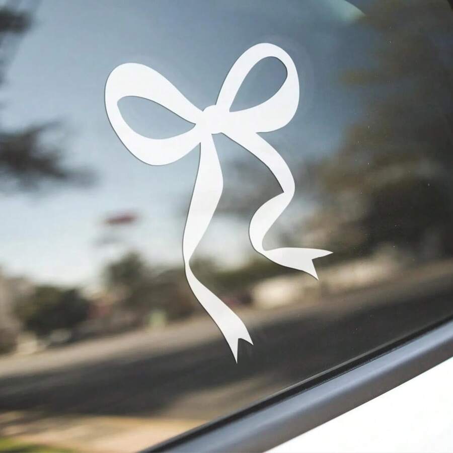 Car Accessories Girly - 1 Pc Bow Car Decal, Vinyl