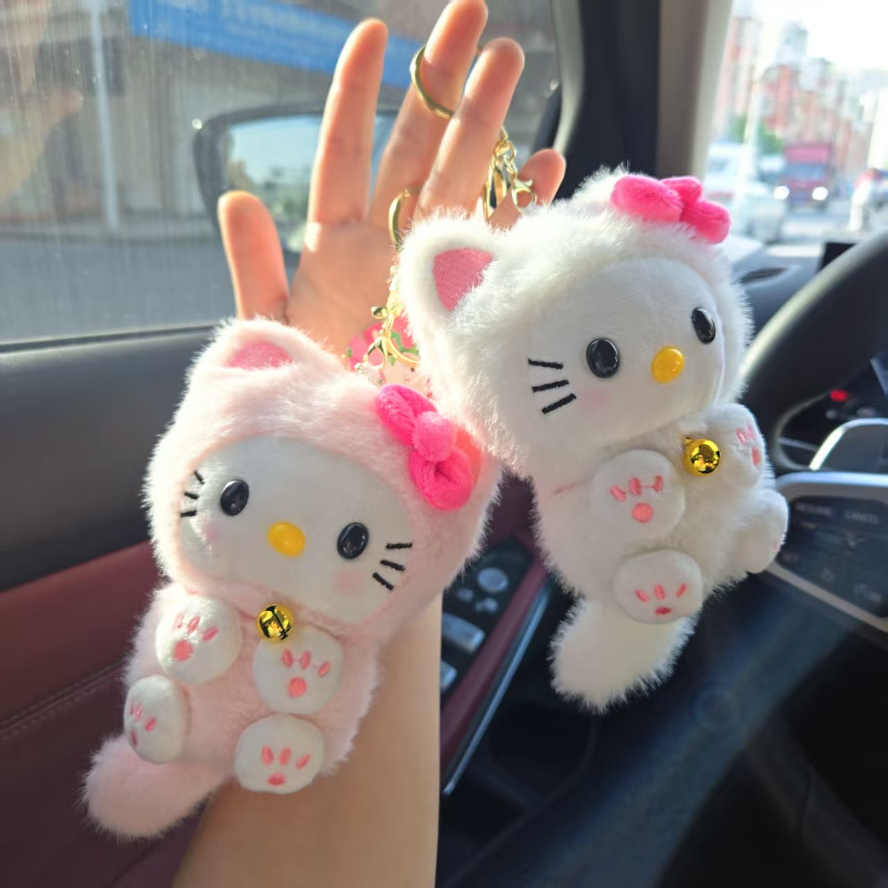Car Accessories For Decoration - Kawaii HelloKitty Bell Cat Pendant, Cat