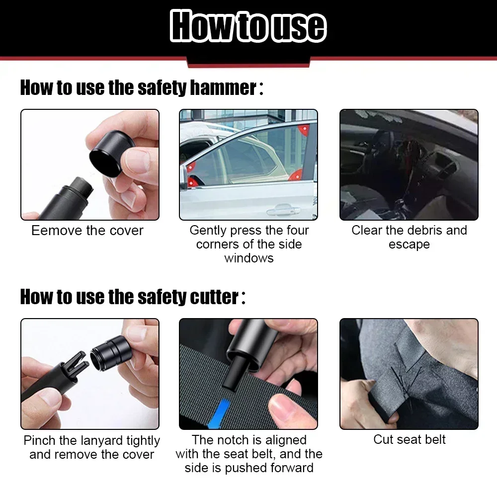 2 In 1 Car Safety Hammer Mini  - Car Emergency Tool Kit 评论和价格