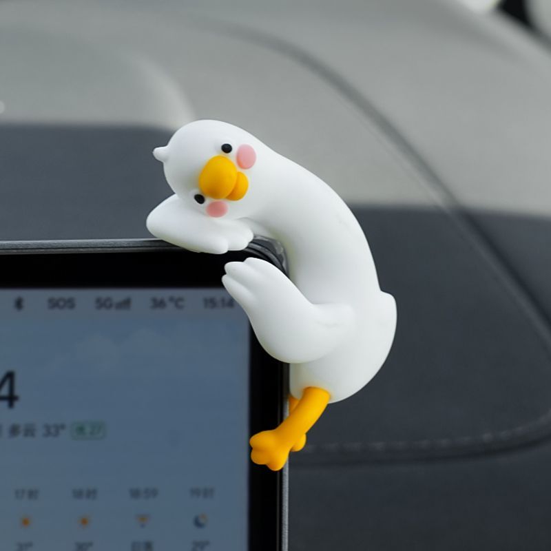 Cute Cartoon White Duck Car Di - Car Accessories For Decoration 评论和价格