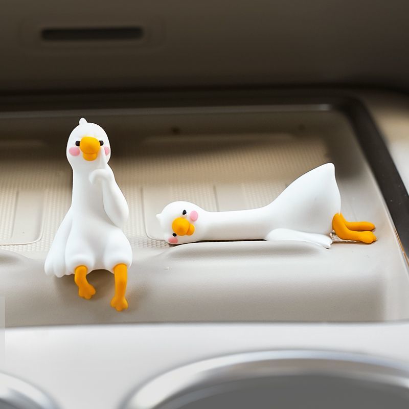 Cute Cartoon White Duck Car Di - Car Accessories For Decoration 评论和价格