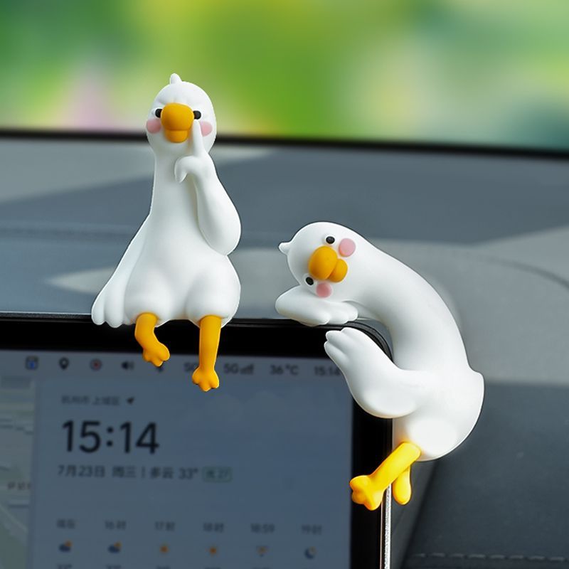 Cute Cartoon White Duck Car Di - Car Accessories For Decoration 评论和价格
