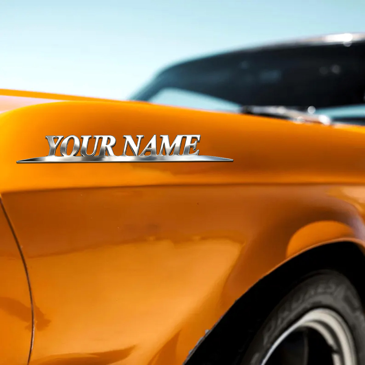 Metal Trendy YOUR NAME Sticker - Car Accessories Sticker 评论和价格