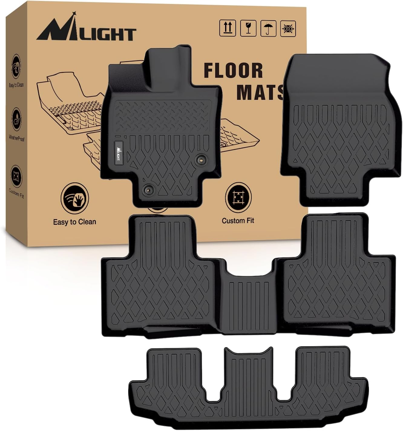 Nilight Custom Fit TPE Floor M - Car Floor Mat Rubber 评论和价格
