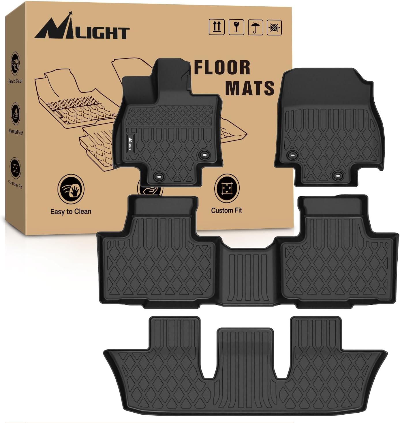 Nilight Custom Fit TPE Floor M - Car Floor Mat Rubber 评论和价格