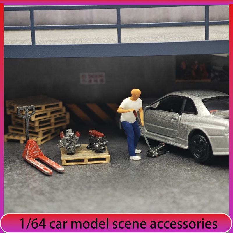 1:64 Car Model Repair Shop Sce - Car Accessories For Decoration 评论和价格
