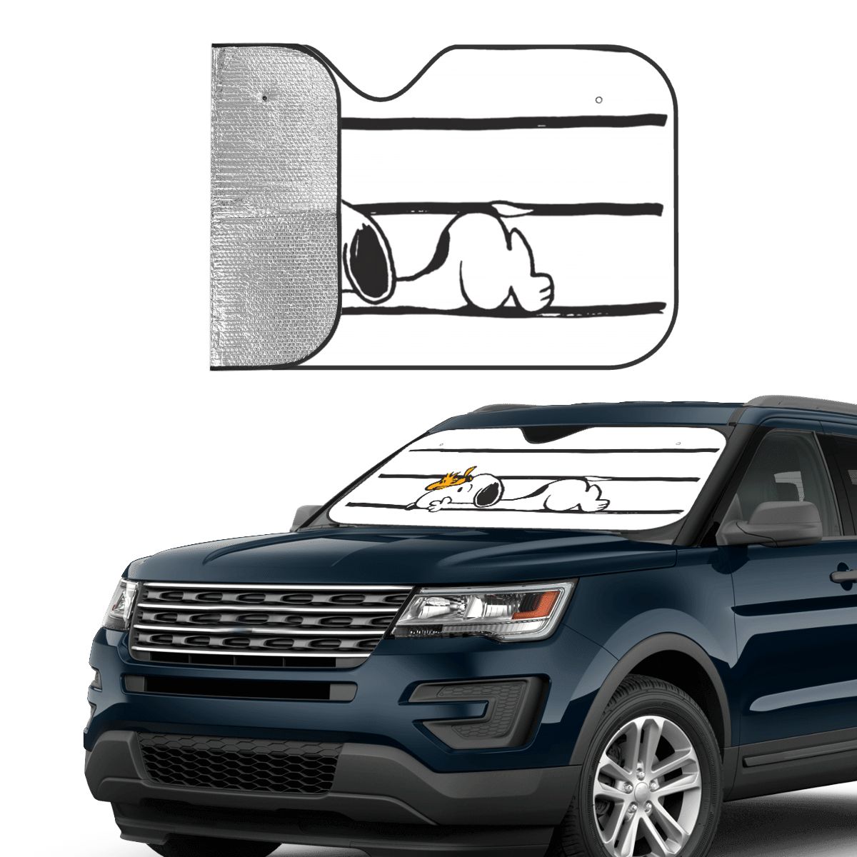 Snoopys Smile Giggle Laugh Win - Automatic Car Sunshade 评论和价格