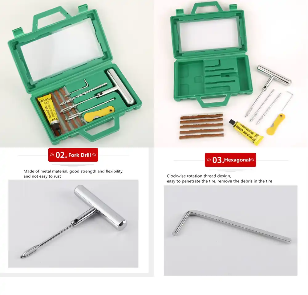 Car Tire Repair Tool Set With  - Car Emergency Tool Kit 评论和价格