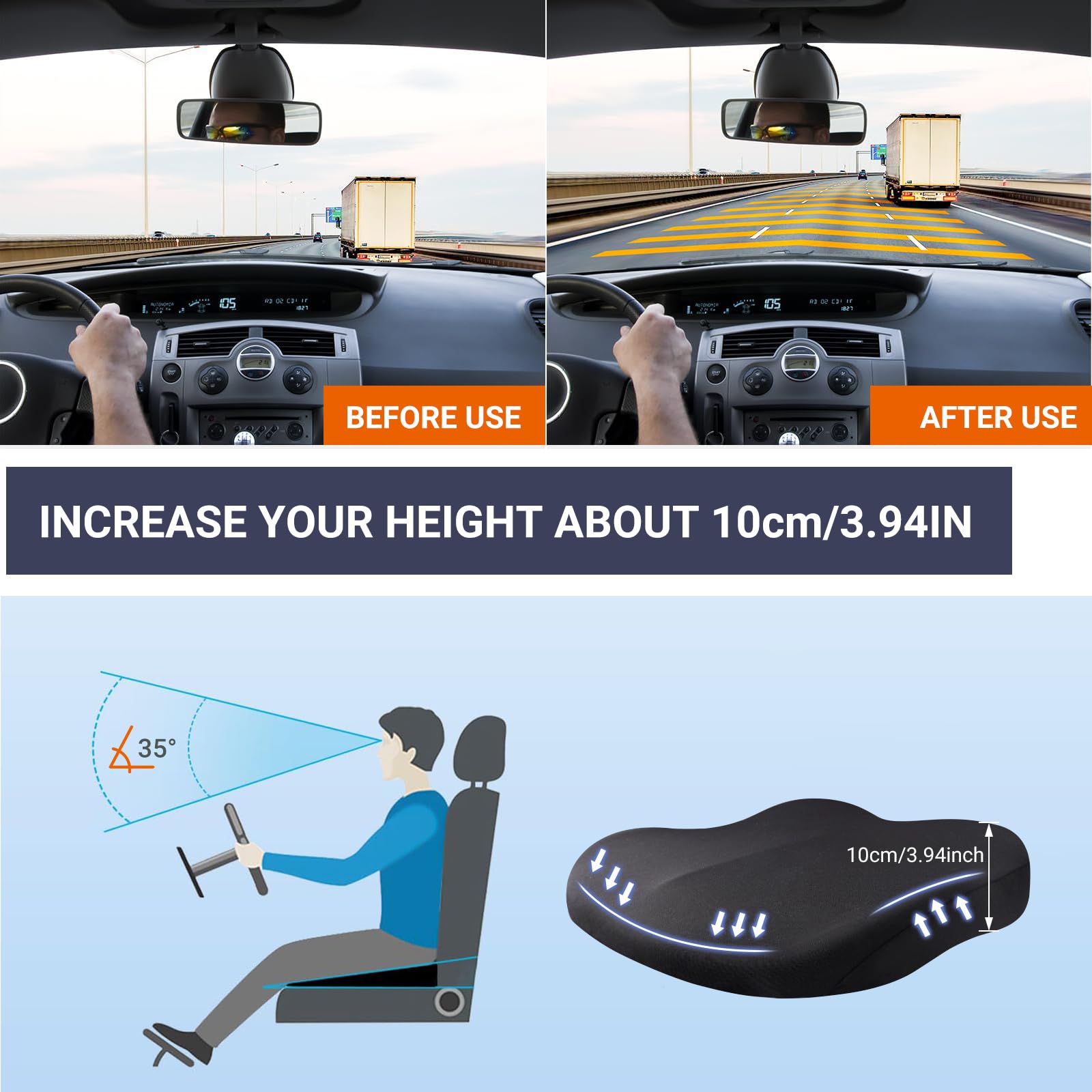 1pc Memory Foam Slow Rebound S - Car Seat Cushion Memory Foam 评论和价格