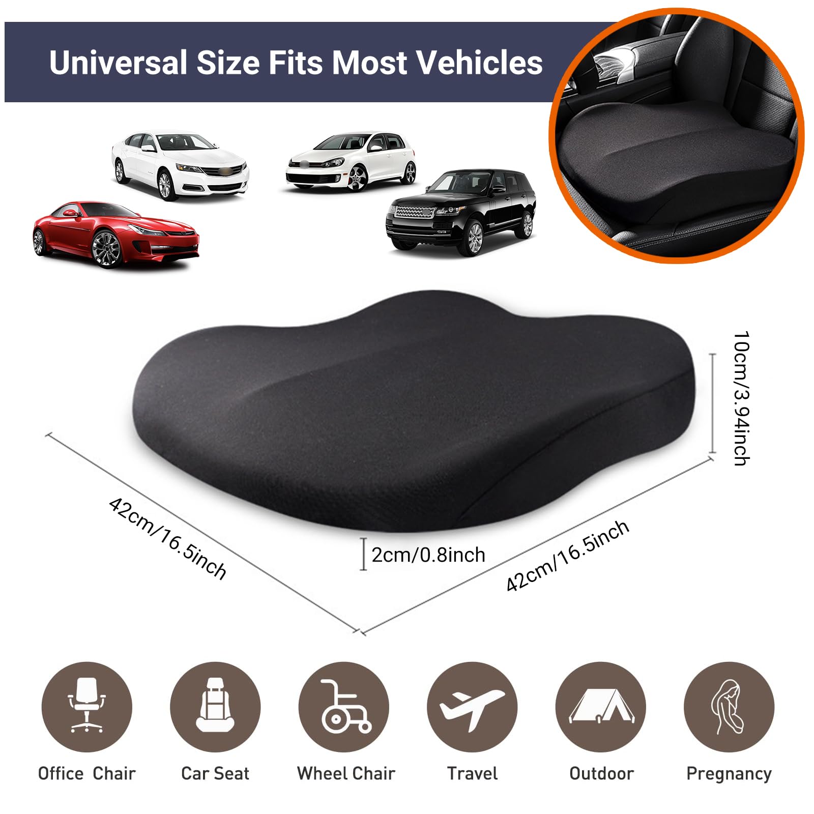 1pc Memory Foam Slow Rebound S - Car Seat Cushion Memory Foam 评论和价格