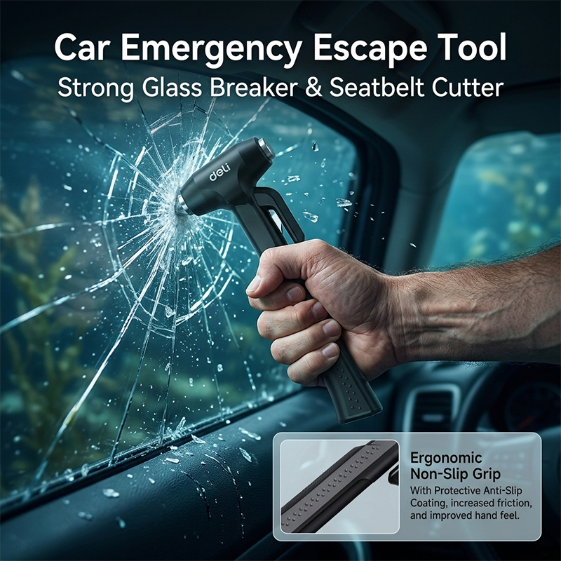 DELI Portable Car Safety Hamme - Car Emergency Tool Kit 评论和价格