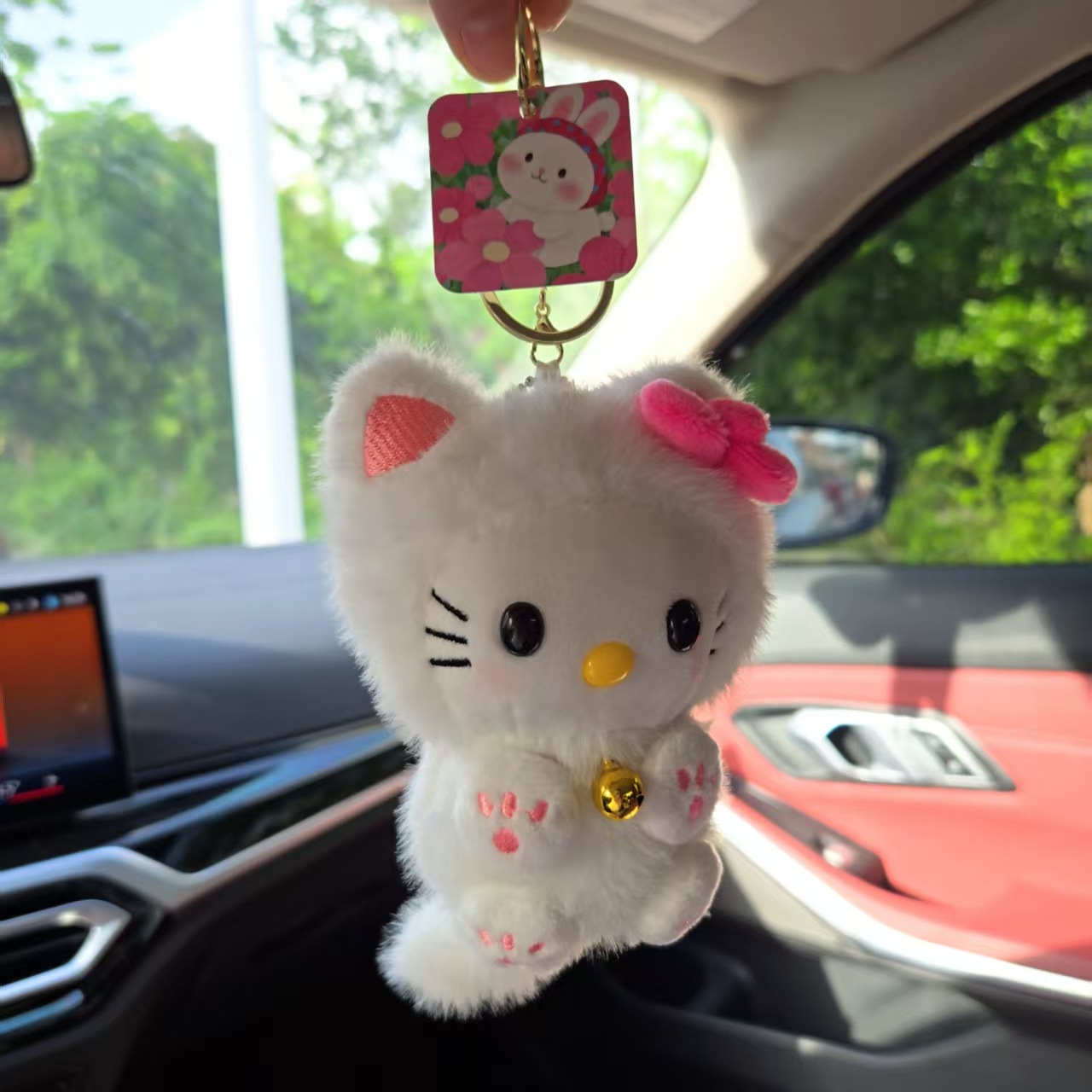 Kawaii HelloKitty Bell Cat Pen - Car Accessories For Decoration 评论和价格
